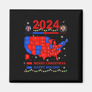 2024 Wahlplan frohe Weihnachten Trump Landslide Magnet