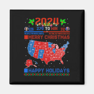 2024 Wahlplan frohe Weihnachten Trump Landslide Magnet