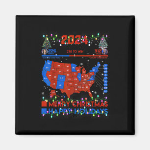 2024 Wahlplan frohe Weihnachten Trump Landslide Magnet