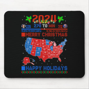 2024 Wahlplan frohe Weihnachten Trump Landslide Mousepad