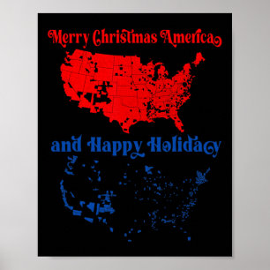 2024 Wahlplan frohe Weihnachten Trump Landslide Poster