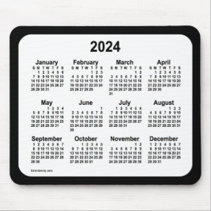 2024 White on Black Calendar by Janz Two Tone Mousepad