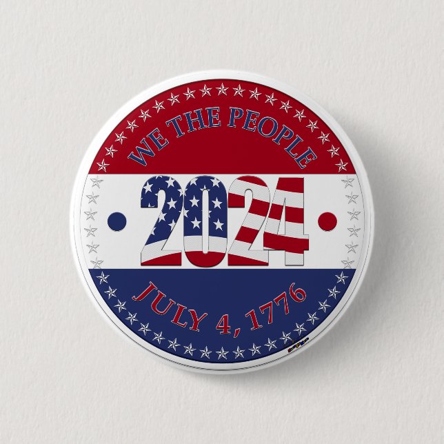 2024 Wir Das Volk USA-Flagge Button (Vorderseite)