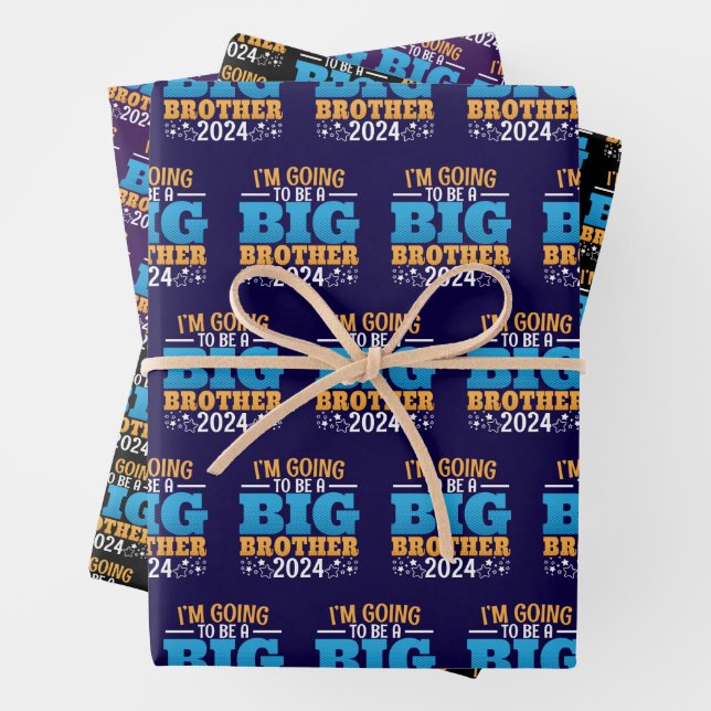 2024 wird ein großer Bruder sein Geschenkpapier Set (Beispiel)