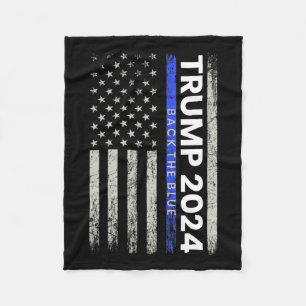 2024 Zurück The Blue Thin Blue Line Police America Fleecedecke
