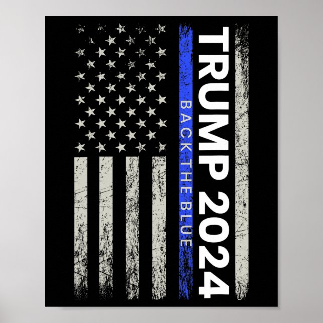 2024 Zurück The Blue Thin Blue Line Police America Poster (Vorne)