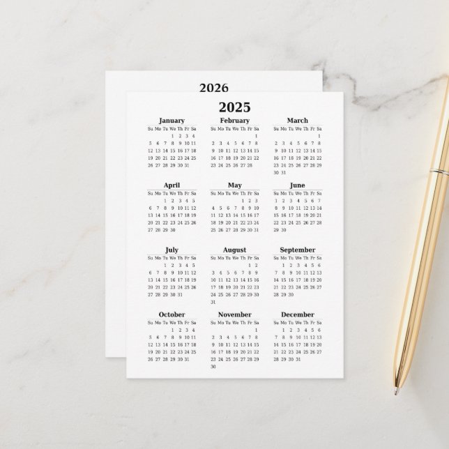 2025-2026 Grundjahresplan Postkarte (Vorderseite/Rückseite Beispiel)