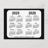 2025-2026 Schwarz-Weiß-Schulkalender von Janz