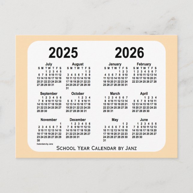 2025-2026 Wheat Mini School Calendar by Janz Postkarte (Vorderseite)