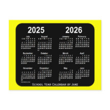 2025-2026 Yellow Neon School Calendar by Janz