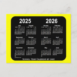 2025-2026 Yellow Neon School Calendar by Janz Postkarte