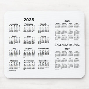 2025-2027 weißer 3-jähriger Kalender durch Janz Mousepad