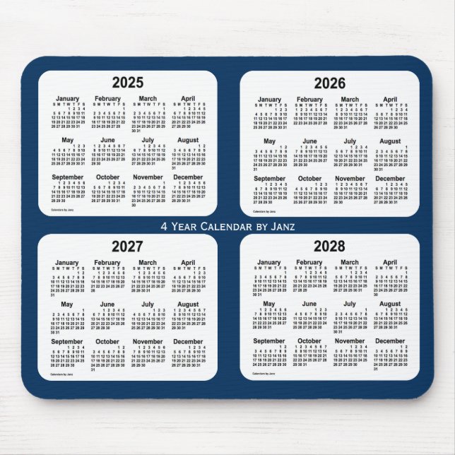 2025-2028 Police Box Blue 4 Year Calendar by Janz Mousepad (Vorne)