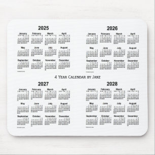 2025-2028 weißer 4-jähriger Kalender durch Janz Mousepad