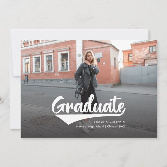 2025 Abschluss 2 Fotos Moderne Grad Ankündigung (Vorderseite)