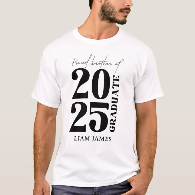 2025 Absolvent Brother Abschluss Zeremonie Party T-Shirt (Vorderseite)