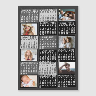 2025 Année civile Black Mod Photo Collage Magnet