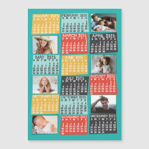 2025 Année civile Photo moderne Collage Magnet