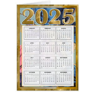 2025 Année En Un Coup D'Oeil Calendrier Carte Nouv