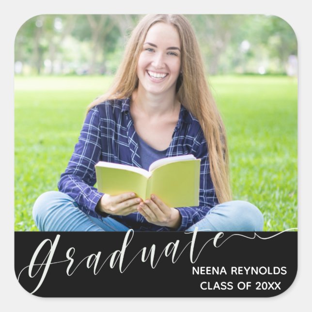 2025 Aufkleber für Graduate Foto Graduation Party (Vorderseite)