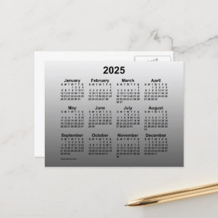 2025 Ausgebleichter Mini-Kalender von Janz Postcar Postkarte