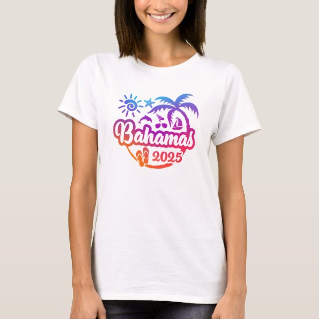 2025 Bahamas Urlaub oder Reise T-Shirt (Vorderseite)