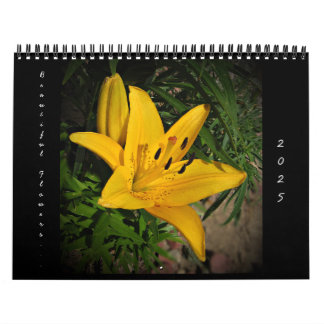 2025 Belles fleurs Calendrier mural Taille moyenne