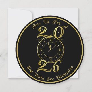 2025 Black Gold New Years Party Invitation Save The Date
