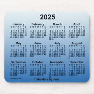 2025 Blauer Kalender verblasst von Janz Mouse Pad Mousepad