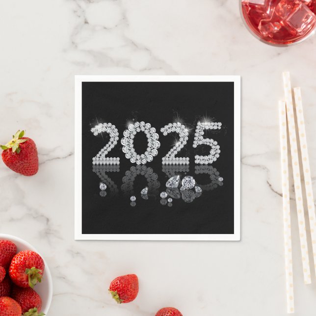 2025 Brilliant Diamonds Luxus Neues Jahr Serviette (Beispiel)