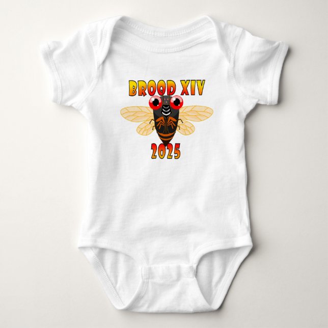 2025 Brood XIV Cicadas One-Piece Outfit, Version 2 Baby Strampler (Vorderseite)