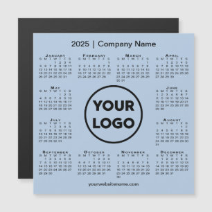 2025 Calendar Company Logo auf Light Blue Magnet