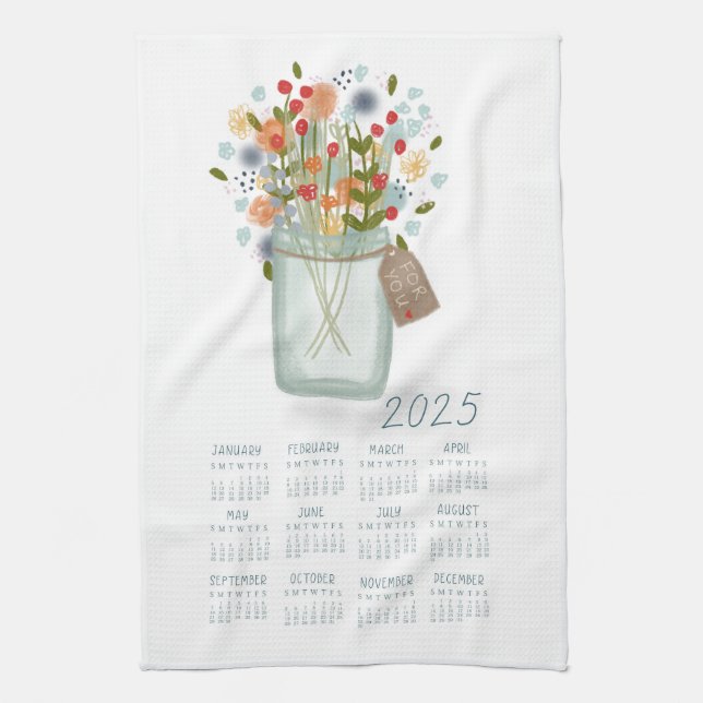2025 Calendrier des serviettes de thé Jar Kathrin  (Vertical)