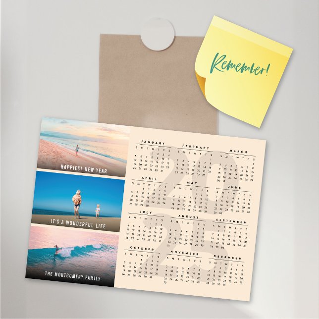 2025 Calendrier Fête Nouvel An Carte photo magnéti (2025 Calendar Holiday New Year Magnetic Photo Card @ fat_fa_tin)