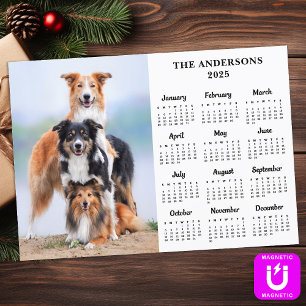 2025 Calendrier Magnet Pet Chien Carte photo Perso