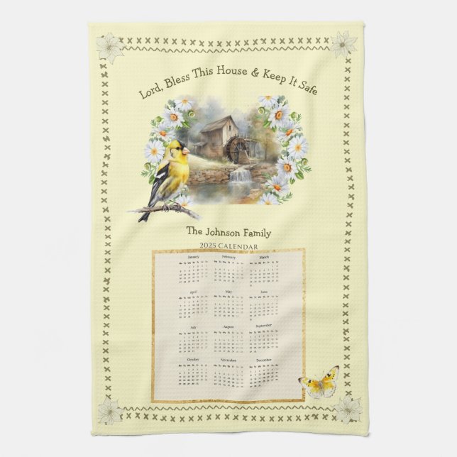 2025 Calendrier Serviette Cuisine Maison de prière (Vertical)