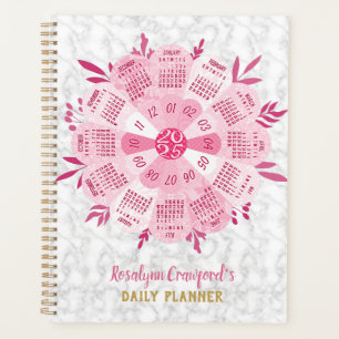 2025 Calendrier Unique Boho Rose Flower Nom person