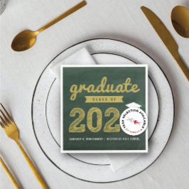 2025 Chalkboard Bold Sketch Graduation Party Paper Serviette