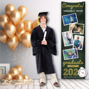 2025 Chalkboard Sketch 5 Foto Graduation Party Banner