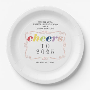 2025 Cheers Modern Retro Holiday Happy New Year Pappteller