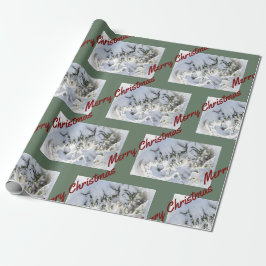 2025 Christmas Wrapping Paper:  Snow on Evergreen Geschenkpapier