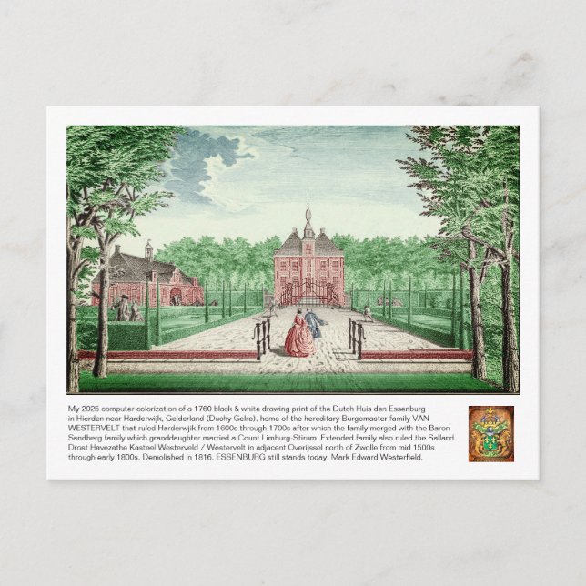 2025 Coloriisation 1760 Print Kasteel De Essenburg Postkarte (Vorderseite)