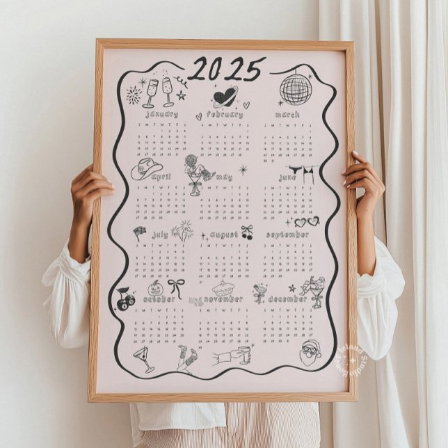 2025 Coquette Rosa Kalender Poster (Von Creator hochgeladen)