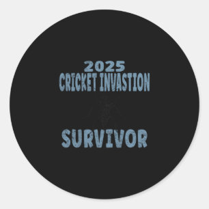 2025 Cricket Invasion Survivor Schwarze Feldgrille Runder Aufkleber