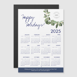2025 Der blaue Kalender des Logos im modernen Sinn Magnetkarte