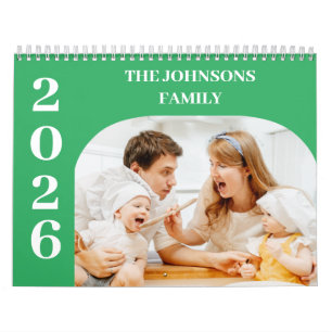 2025 Einfache, moderne 14-Fotos-Familie Kalender