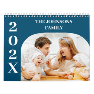 2025 Einfache, moderne 14-Fotos-Familie Kalender
