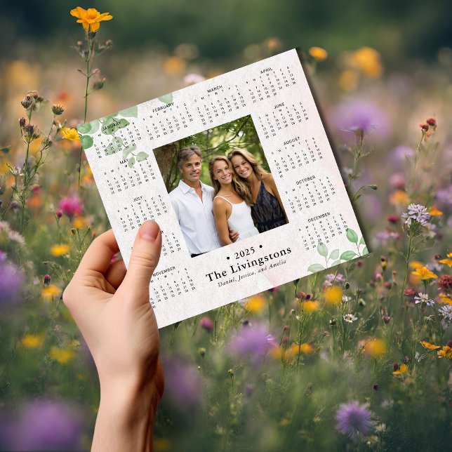 2025 Elegantes Foto Kalender Magnet/Grün Magnetkarte (Von Creator hochgeladen)