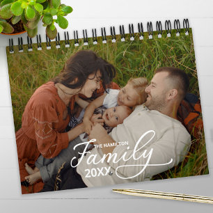 2025 Familien-Personalisierter Foto-Chic-Script-Ka Kalender