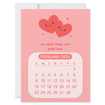 2025 Februar Monatlicher Motivierend Herzkalender